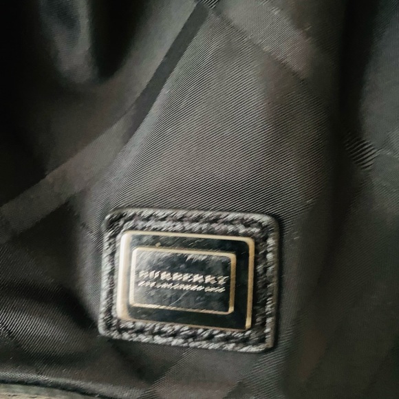 BURBERRY Black Leather & Synthetic Chain Large Tote Shoulder Bag - Picture 4 of 12